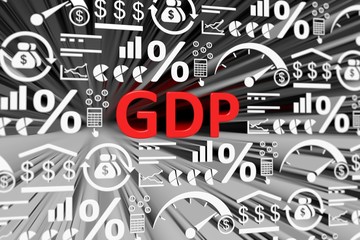 GDP concept blurred background 3d render illustration