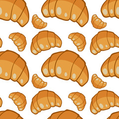 Seamless pattern tile cartoon with croissant