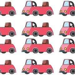 Seamless pattern tile cartoon with toy car