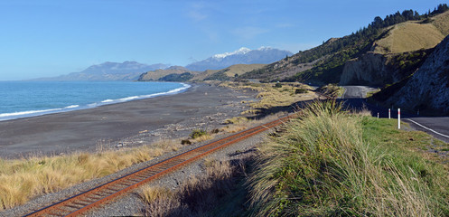 Kaikoura Coast Looking South Panorama, New Zealand