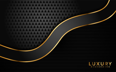 Luxurious dark black with golden line background