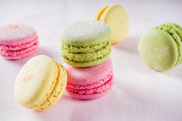 Bright colorful macarons