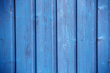 Obraz premium closeup of blue wooden fence as background