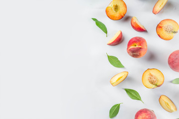 Fresh organic peaches, simple pattern