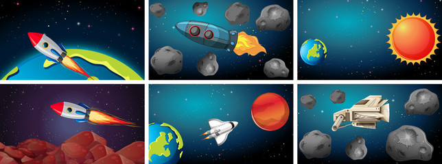 Set of space scenes © GraphicsRF