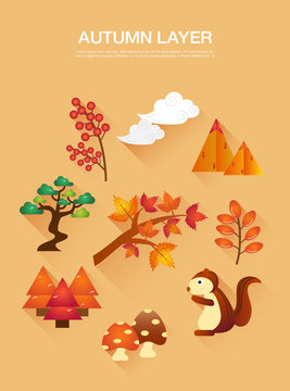 Collection of simple autumn gradation layers