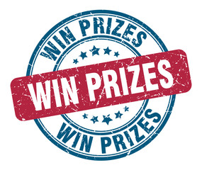win prizes stamp. win prizes round grunge sign. win prizes