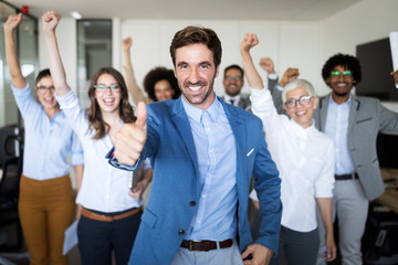 Successful business group of people at work in office