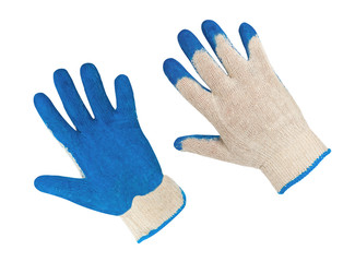 Safety gloves isolated on white background. Protective worker gloves