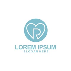 letter logo. love logo template, heart, icon, vector