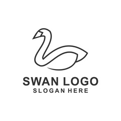 Abstract line bird wing leaf logo design. Swan spa start vector logotype