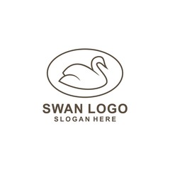 Abstract line bird wing leaf logo design. Swan spa start vector logotype
