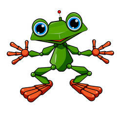 Stock Illustration Green Frog Robot