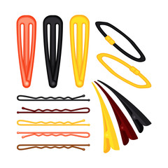 Colorful cartoon hair styling set