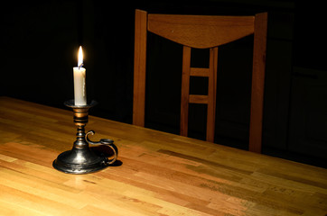 Candle on the table