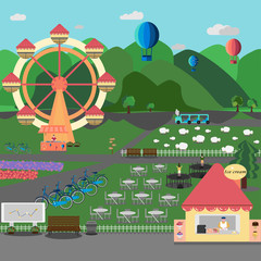 Illustration of a holiday theme park