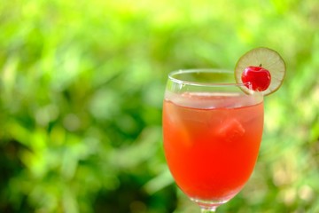 close up summer drink fruit punch mocktails