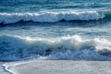 wavy blue sea water background