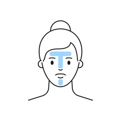 T-zone control vector illustration outline style