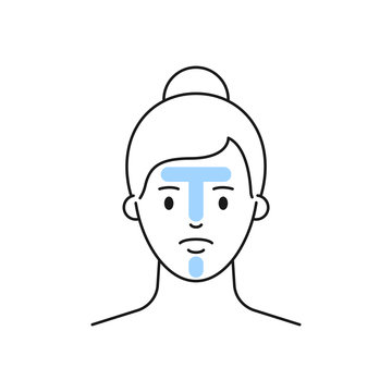 woman face with blue t-zone clip art preview