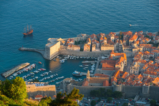 View of the old town from Srd Hill, Dubrovnik, Croatia