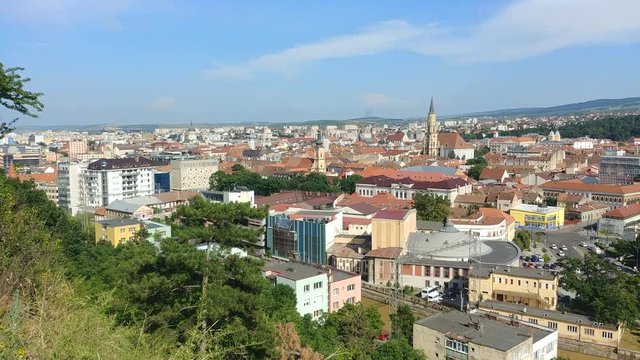 Panoramic view of Cluj-Napoca city in the heart of Transylvania, Romania 