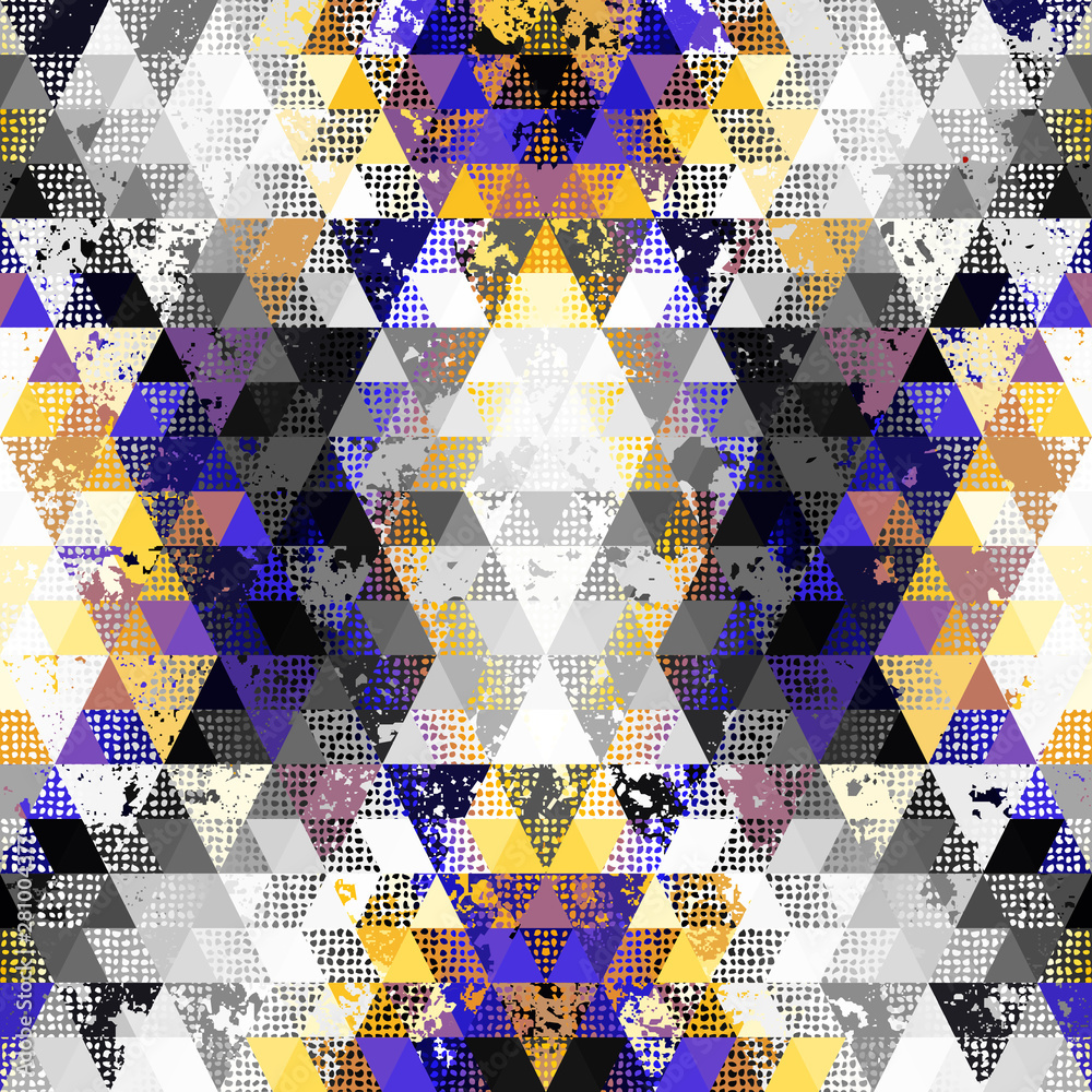 Poster Seamless vector pattern background of a triangles.