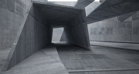 Obraz premium Streszczenie białe i betonowe wnętrze. Ilustracja i renderowanie 3D.