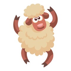 Dancing sheep icon. Cartoon of dancing sheep vector icon for web design isolated on white background