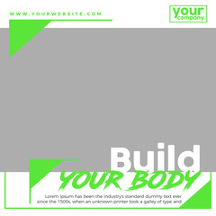 Modern promotion square web banner for social media mobile apps