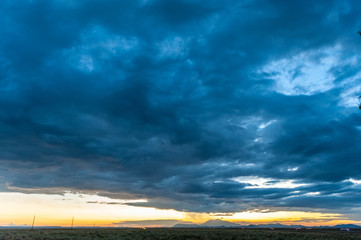 An impressive sky developing near meteor crater along route 66, US interstate 40.