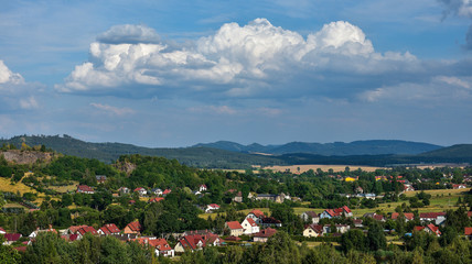 Panorama małego miasta; Kamienna Góra - Sudety Środkowe