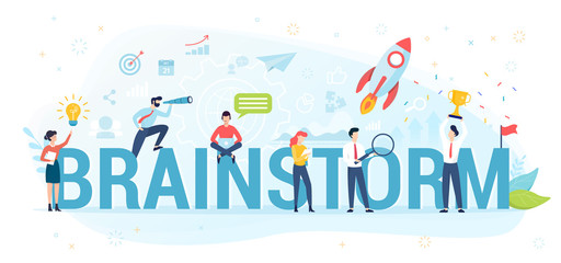 Brainstorm concept illustration. Idea of success and creativity.