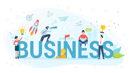 Foto op Plexiglas business concept illustration. Idea of development, money and success. © inspiring.team