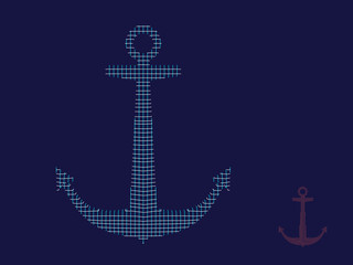 Naklejka premium Nautical anchor carcass. Vector outline illustration.