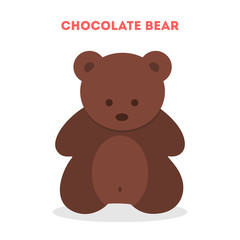 Chocolate bear. Sweet tasty dessert, baked cookie