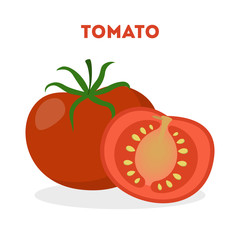 Red tomato. Healthy and juicy ingredient, ripe vegetable