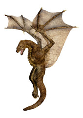 Fototapeta premium 3D Rendering Fairy Tale Dragon on White