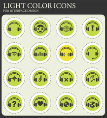 headphones icon set