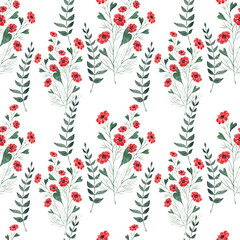 Watercolor background picture Wild flowers