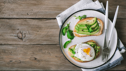 Avocado Sandwich with Poached Egg