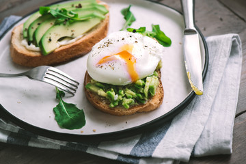 Avocado Sandwich with Poached Egg