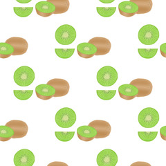 Modern vector seamless pattern with cute kiwi fruits for your design.