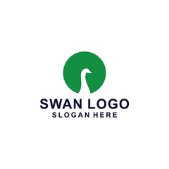 Abstract line bird wing leaf logo design. Swan spa start vector logotype