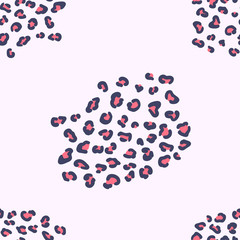 Leopard skin print of spot, stains. Seamless pattern with splash