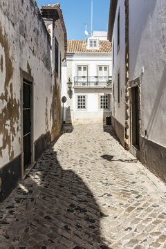 Traditional architecture of the city of Faro capital of the Algarve in Portugal