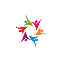Fototapeta premium Adoption and community care Logo template vector icon 