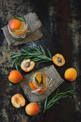 Healthy detox drink with apricot and rosemary. Detox diet. Keto diet.