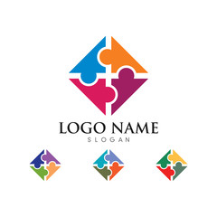 Adoption and community care Logo template vector icon 