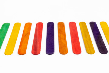 colored wooden slats